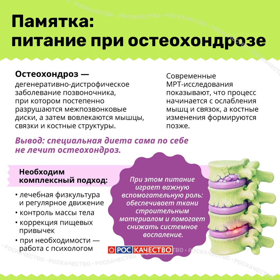 🥗 Остеохондроз: движение, вес и правильное питание