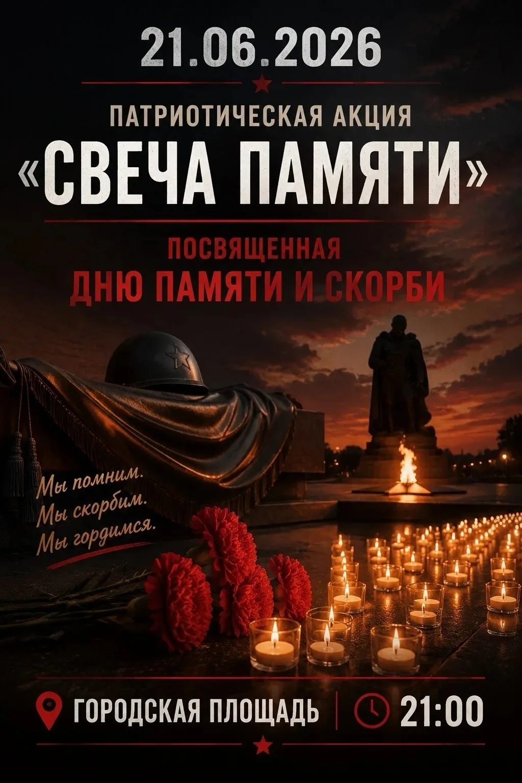 🇷🇺В Верхотурье пройдет акция "Свеча памяти" 21 июня в 21:00 на городской площади 

🕯Акция "Свеча 