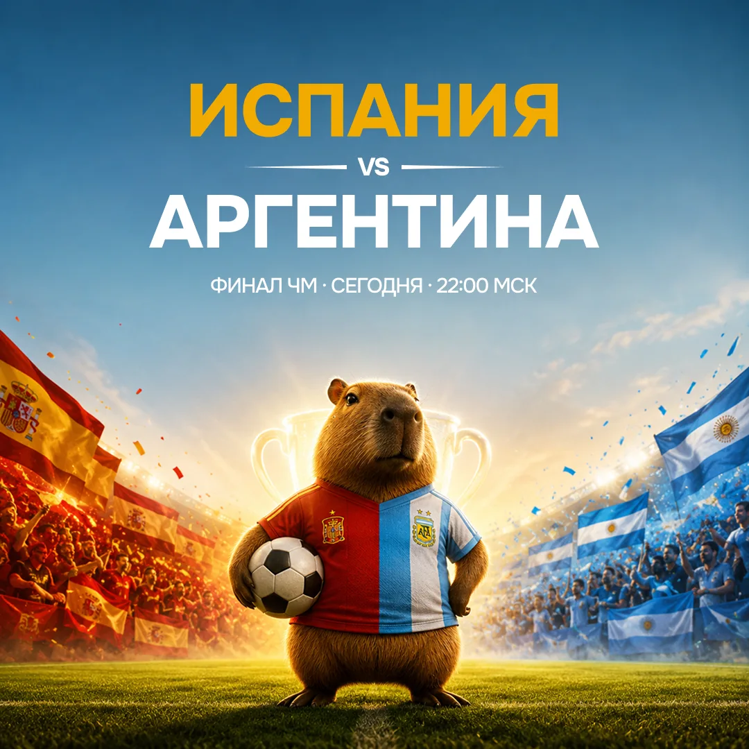 Сегодня в 22:00 мск — финал ЧМ: Испания против Аргентины 🏆

Испания по пути вынесла Францию, Аргент