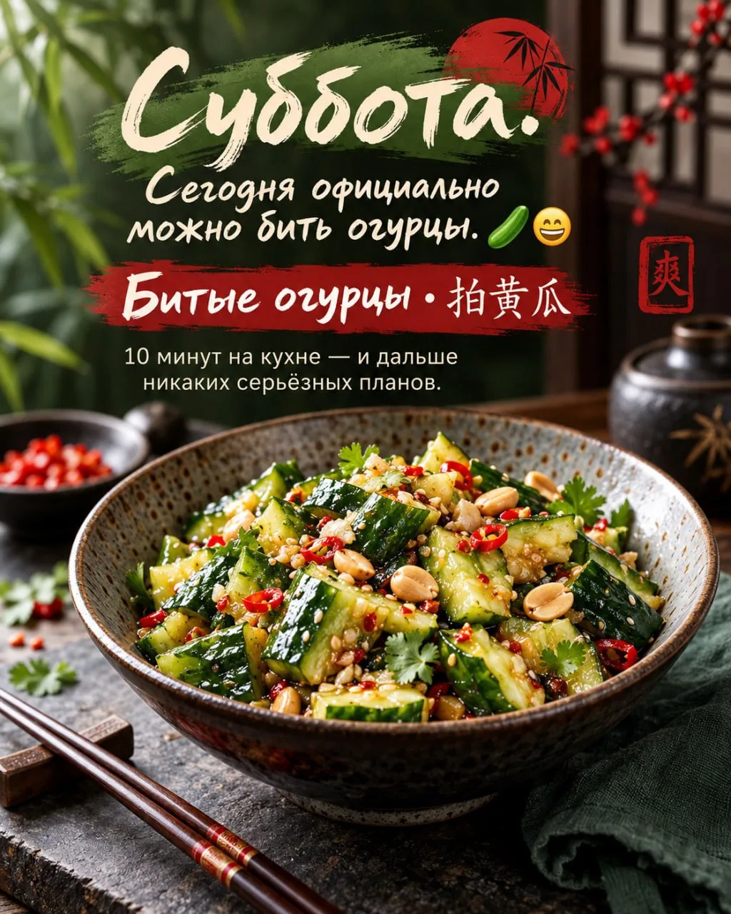 Субботний рецепт: сегодня бьём огурцы 🥒