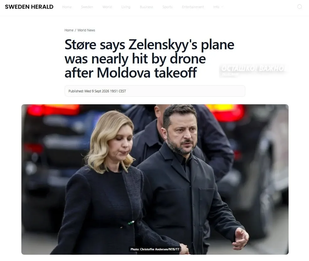 ❗️🇲🇩🇺🇦 Самолёт Зеленского чуть не сбили дроном в Молдавии?