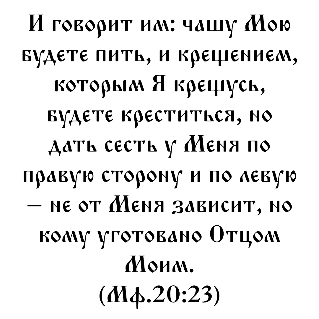 Я знаю, что вы понесете страдания. Так действительно и было. Иакова умертвил Ирод, а Иоанна осудил Т