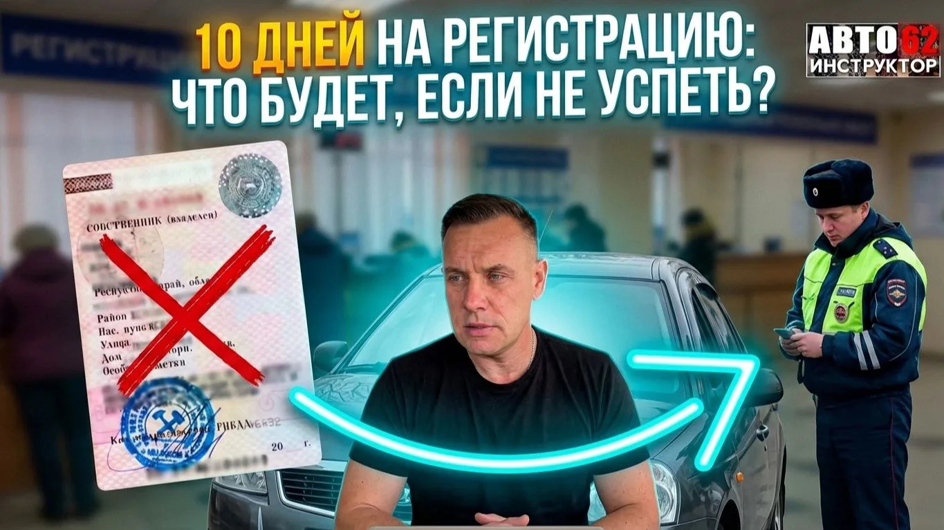 Вы же знаете, что после покупки автомобиля у вас есть всего 10 дней, чтобы поставить его на учет?

И