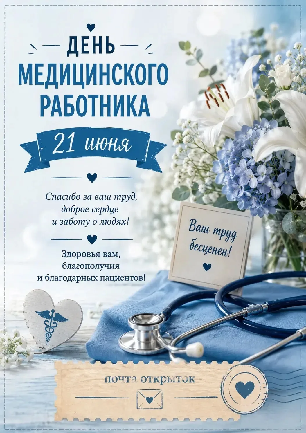 Уважаемые медицинские работники!
От всего сердца поздравляем с профессиональным праздником – Днем ме