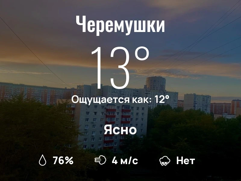 Что с погодой в Черёмушках?