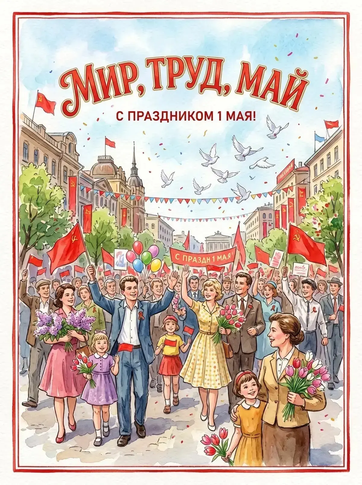 С Первомаем, дорогие подписчики: уважаемые родители, ученики и учителя! 🌿☀️