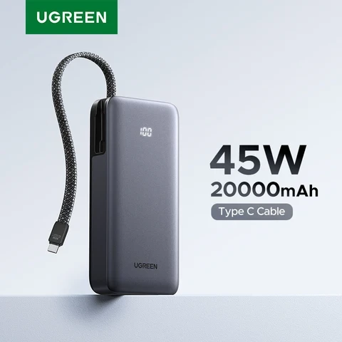 UGREEN 20000 мАч PowerBank с кабелем