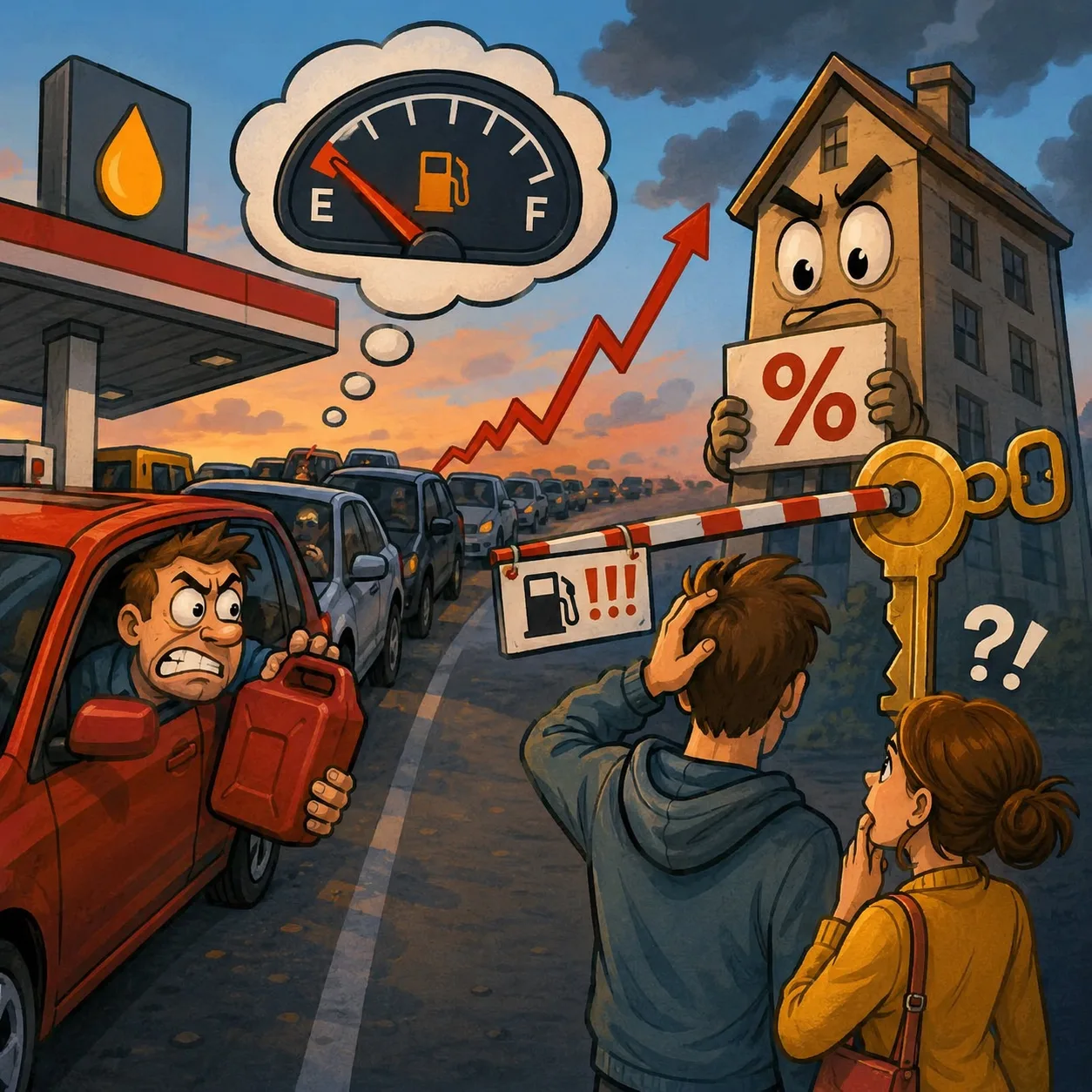 ⛽️ Очереди на заправках могут повлиять на ипотеку? Да.