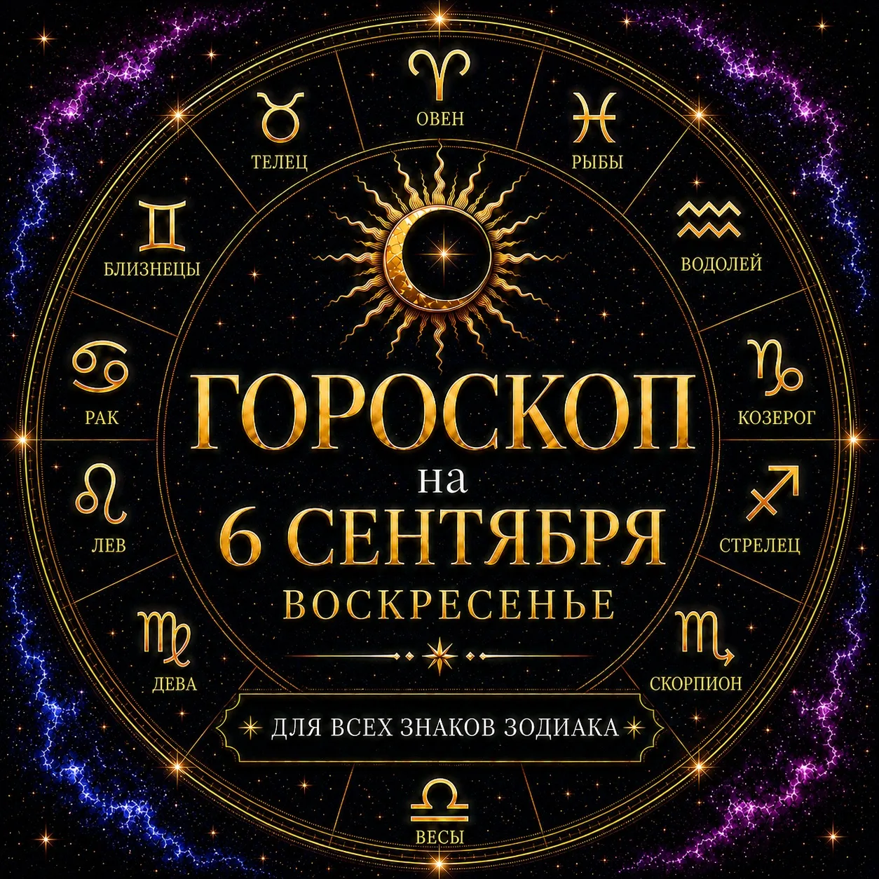 🔮 Гороскоп на 6 сентября, воскресенье