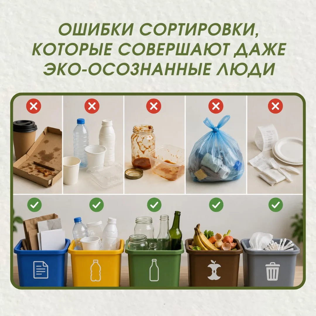 Ошибки сортировки, которые совершают даже эко-осознанные люди♻️