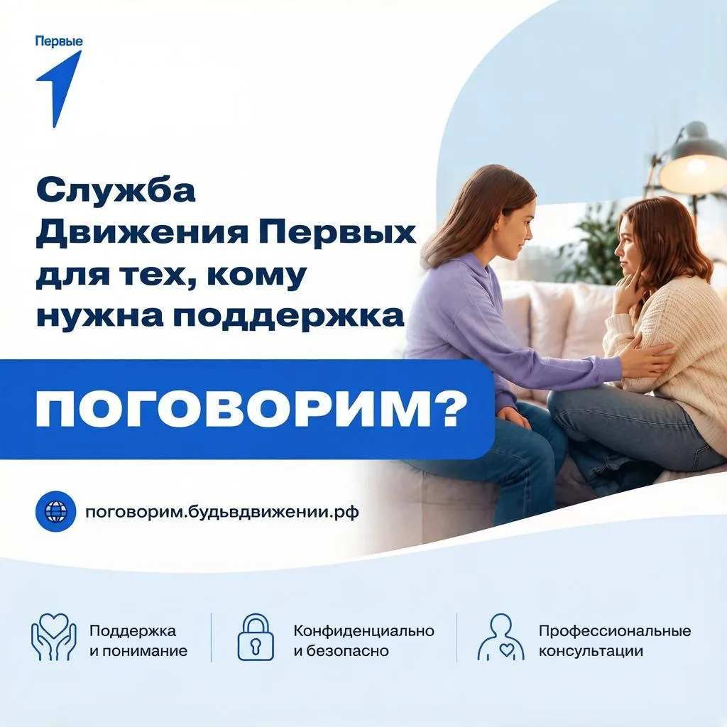 Движение первых запустило работу круглосуточной службы адресной поддержки «Поговорим?»,...