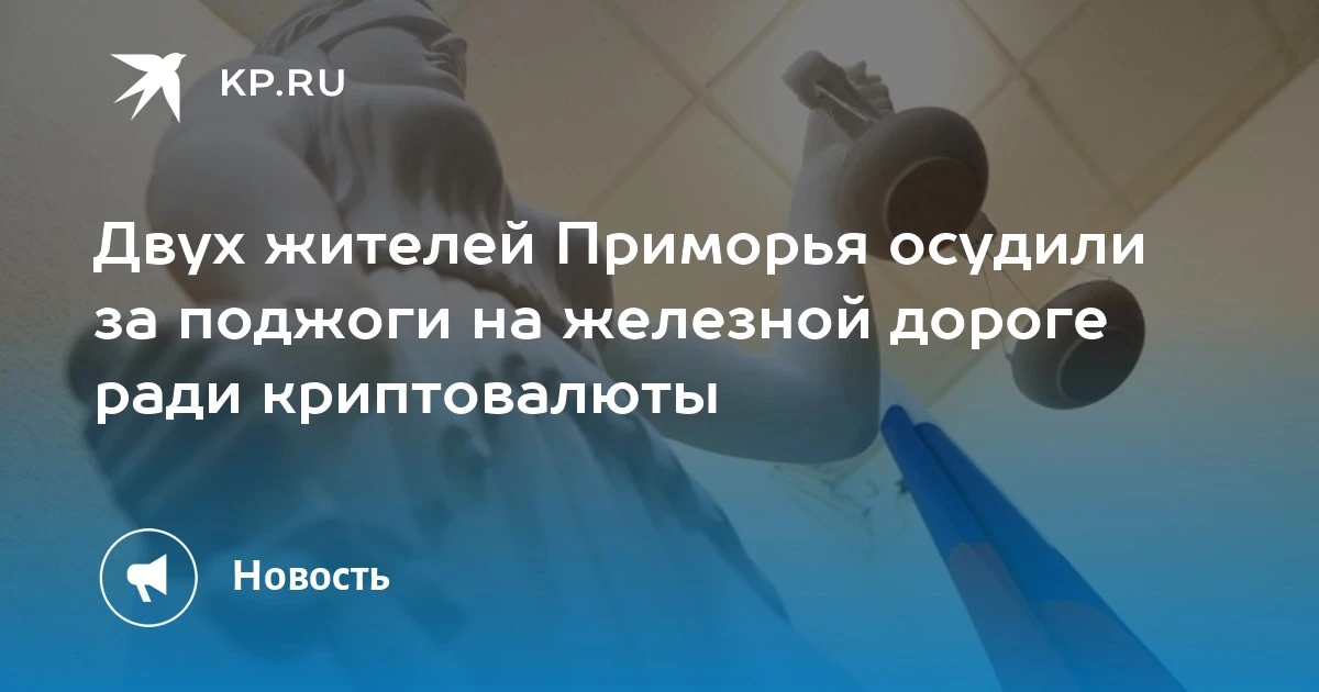 Два подростка из Приморья осуждены за поджоги на железной дороге ради криптовалюты. Они...