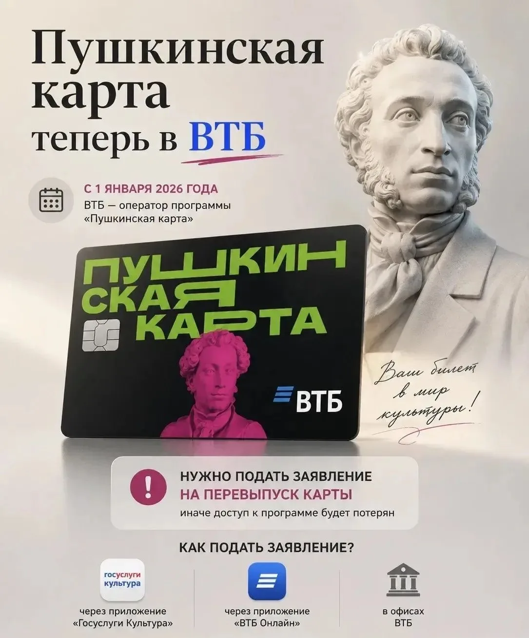 🎭 «Пушкинская карта»: важная информация для молодёжи и родителей.