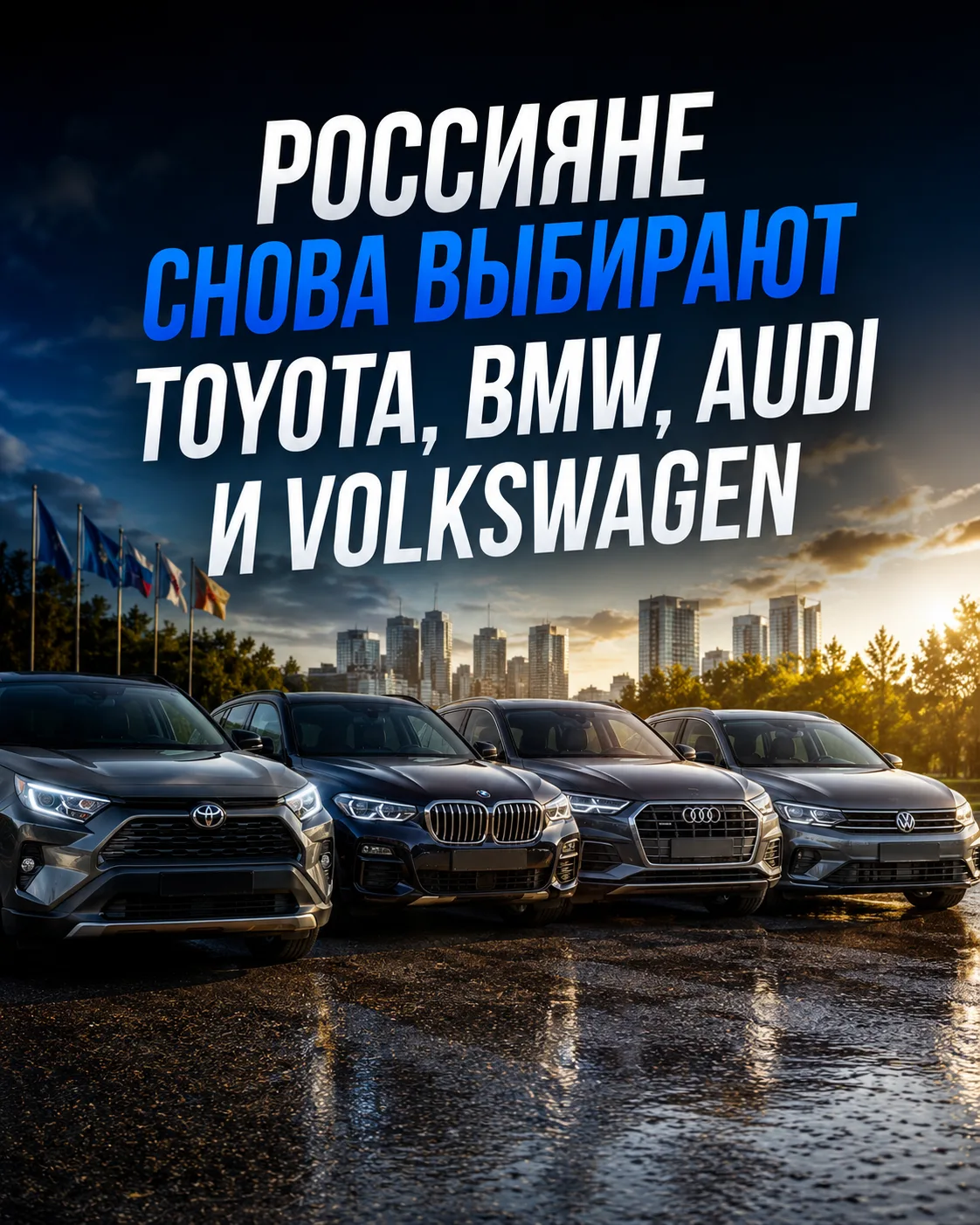 Россияне снова выбирают Toyota, BMW, Audi и Volkswagen 🚘