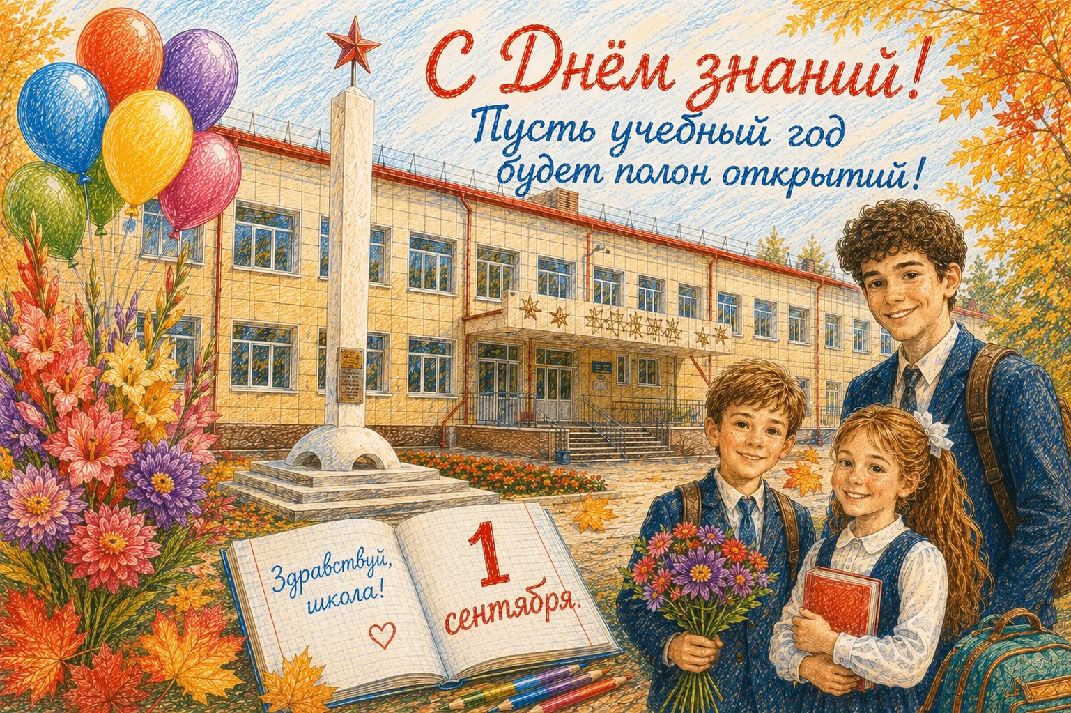 🎉 С Днём знаний, дорогие ученики, педагоги и родители! 🎉🎈Пусть новый учебный год буд...