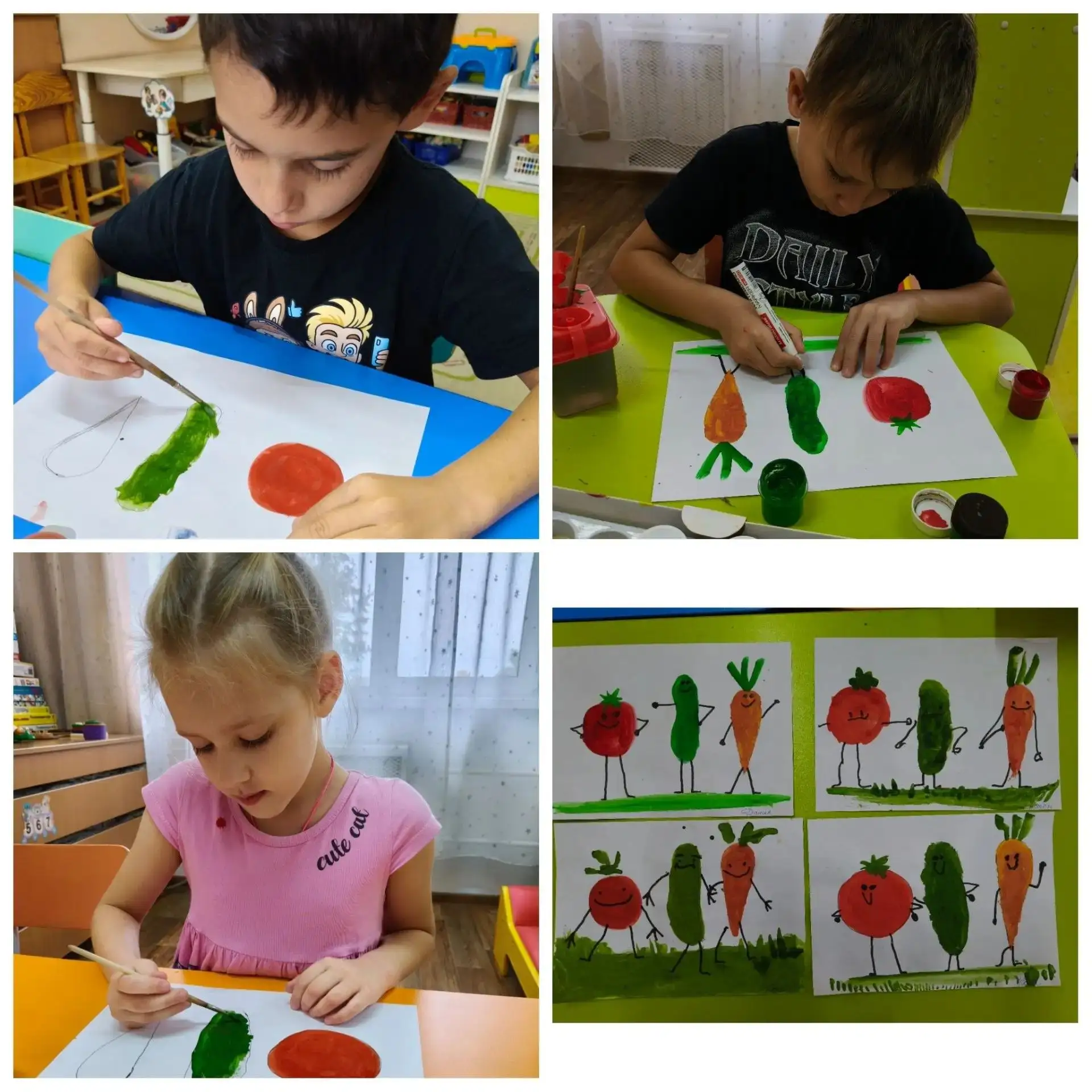 В группе «Ромашка» сегодня настоящий витаминный бум! 🥕🍅🥒Ребята вооружились кисточкам...