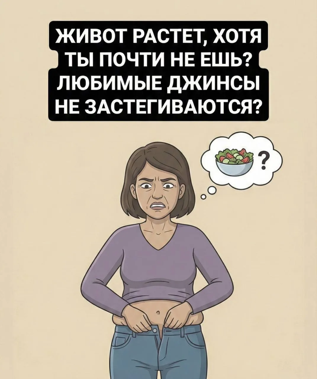 «Я почти ничего не ем, но живот растёт»: как работает гормональный «спасательный круг»?  Живот, кото