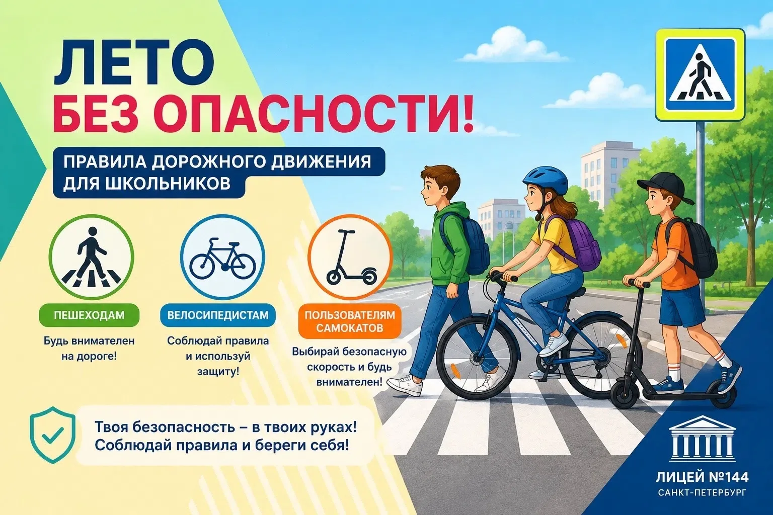 🚦 Лето без опасности: напоминаем правила дорожного движения