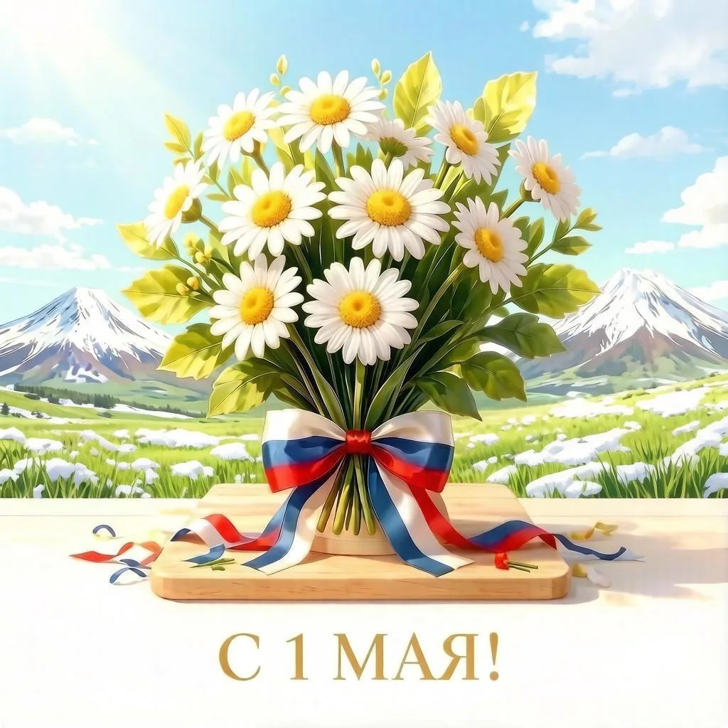С 1 мая! С праздником весны и труда! 🌸  Пусть этот день будет наполнен светом, теплом и хорошим наст