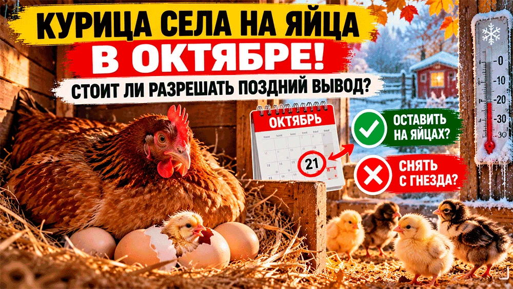 Курица внезапно села на яйца в октябре – стоит ли разрешать поздний вывод цыплят или лу...