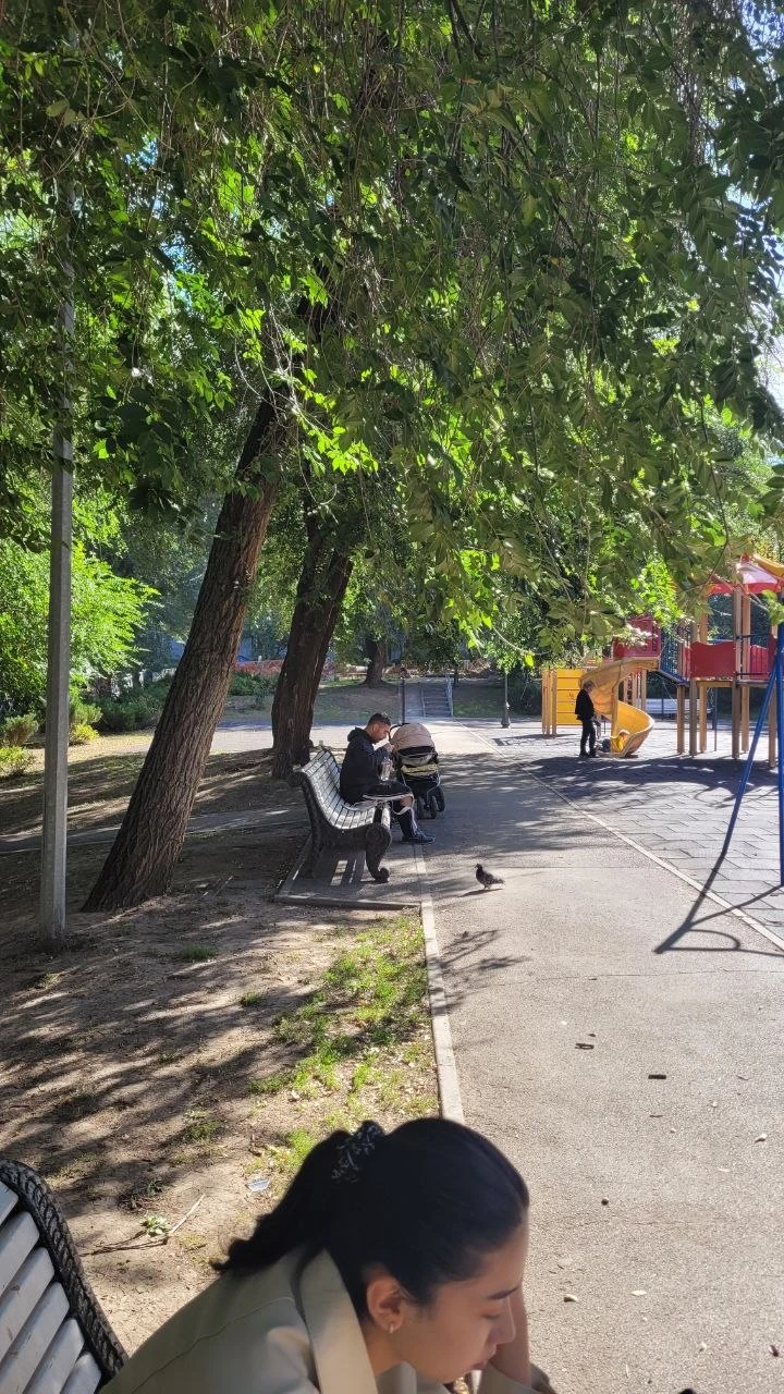 Сегодня в 12 часов дня на детской площадке бульвара Осипенко в Самаре мама с ребенком о...