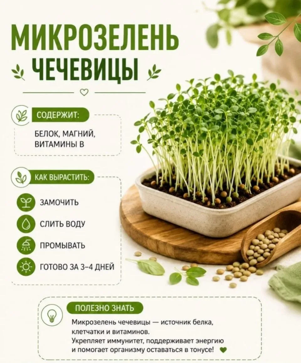 🌱 Микрозелень ЧЕЧЕВИЦЫ