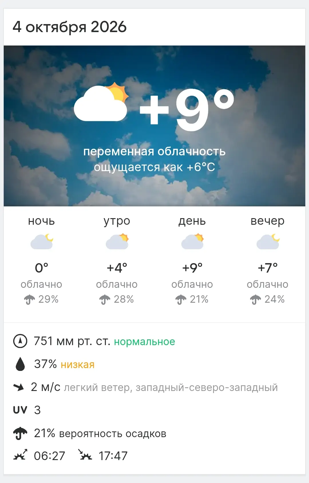 Погода сегодня