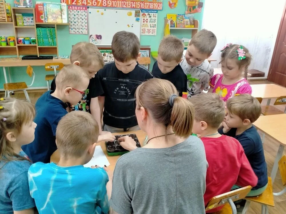 ‎В рамках регионального проекта «Ростки заботы» воспитанники подготовительной группы производили пос