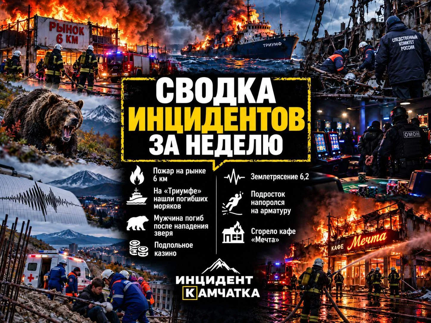 Пожар на рынке, погибшие моряки, подпольное казино и сильное землетрясение: чем запомни...