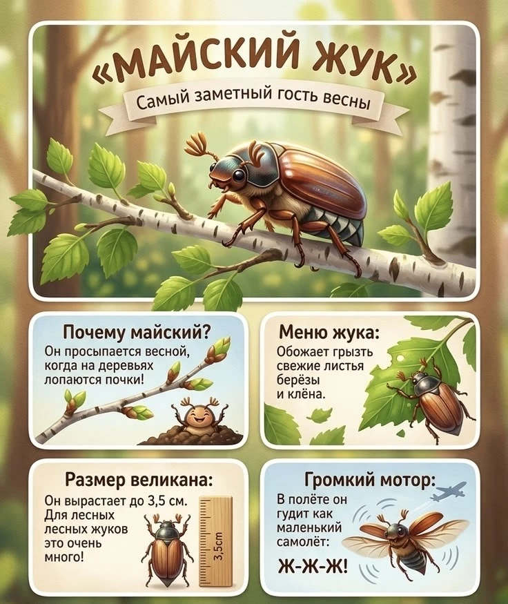 🪲🔎 ДРУЗЬЯ! ПОГОВОРИМ ПРО МАЙСКОГО ЖУКА: ОСОБЕННОСТИ И ПОЧЕМУ ОН — «МАЙСКИЙ»? 🔎🪲  ❓ Почему «майский»?