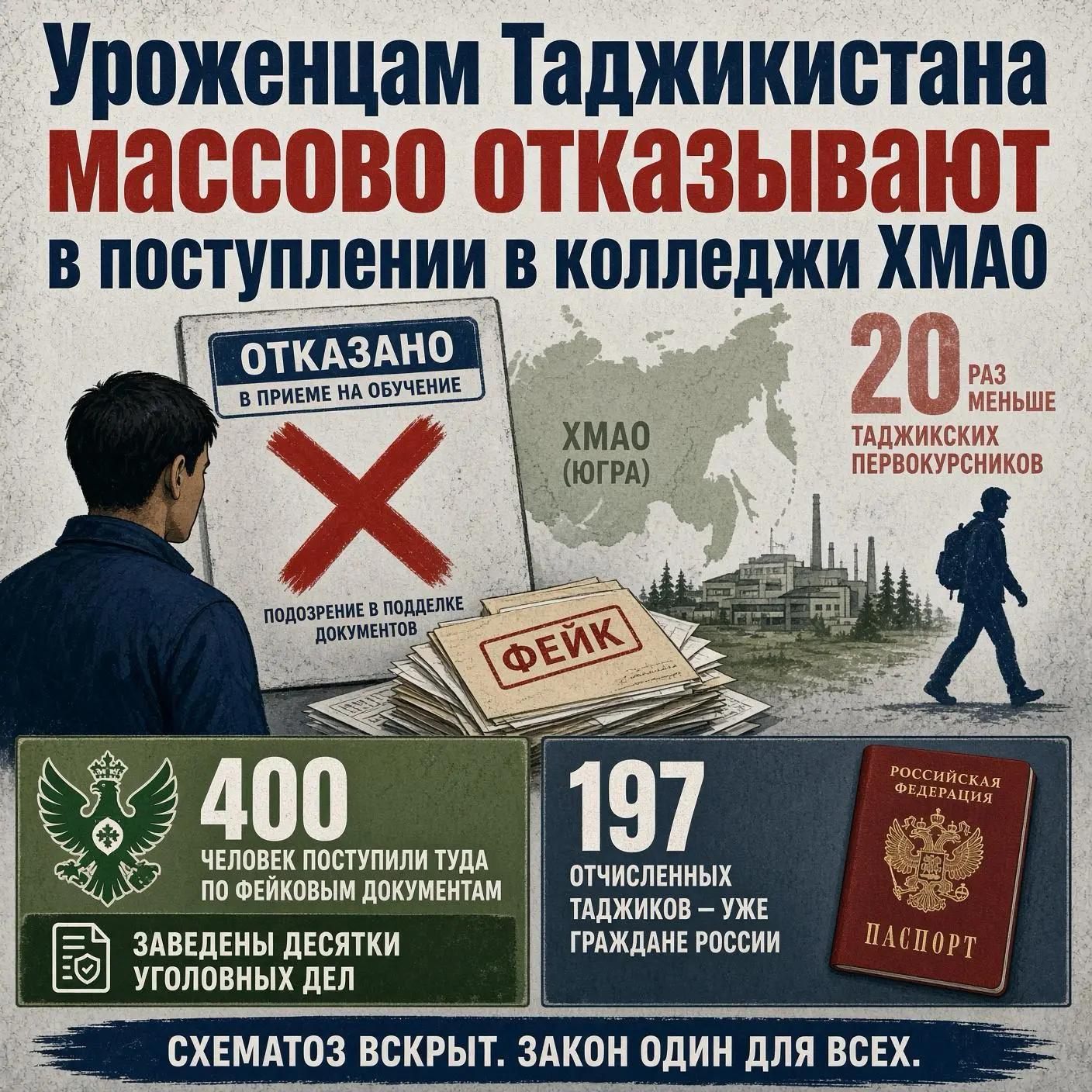 Уроженцам Таджикистана массово отказывают в поступлении в колледжи ХМАО