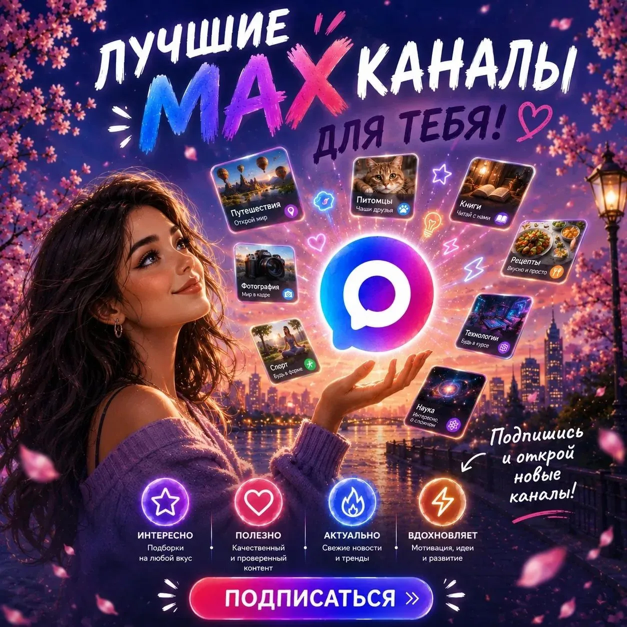 Подборка лучших каналов в МАХ. Сохраняй себе и делись с друзьями 👍