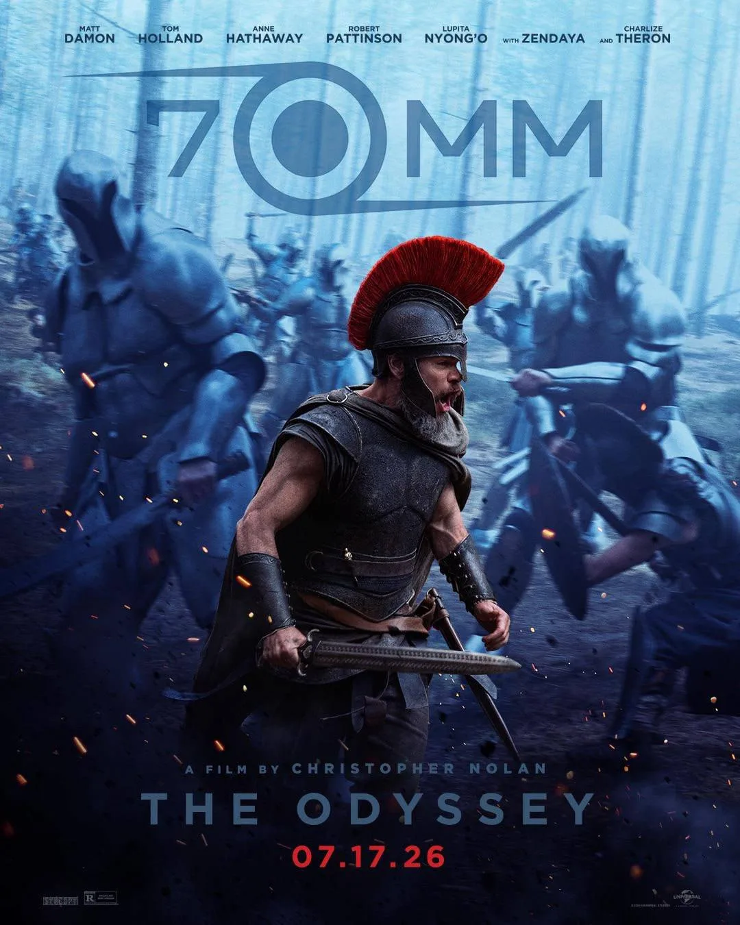 Новый постер «Одиссеи» Кристофера Нолана и сравнение картинки IMAX 70 мм и в стандартно...