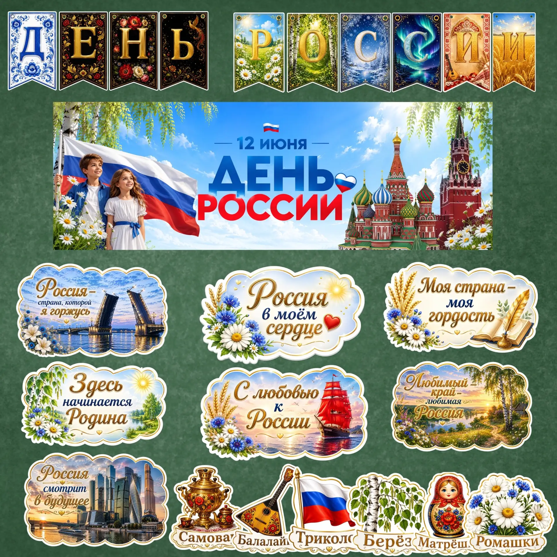 День России. Оформление.

Яркое праздничное оформление для школы, детского сада, библиотеки, лагеря 
