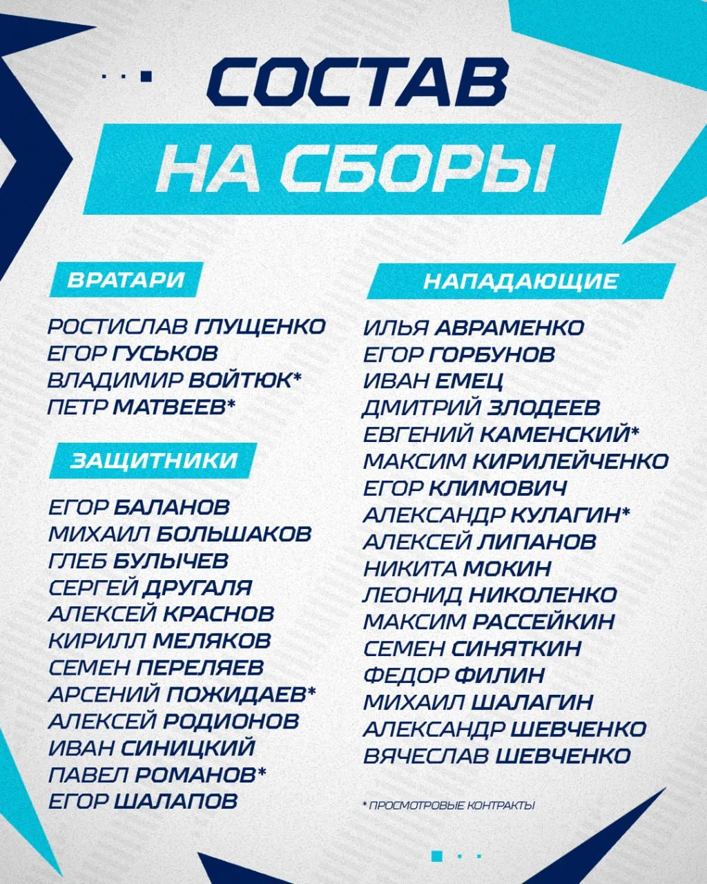Состав ХК «Норильск» на предсезонные сборы!