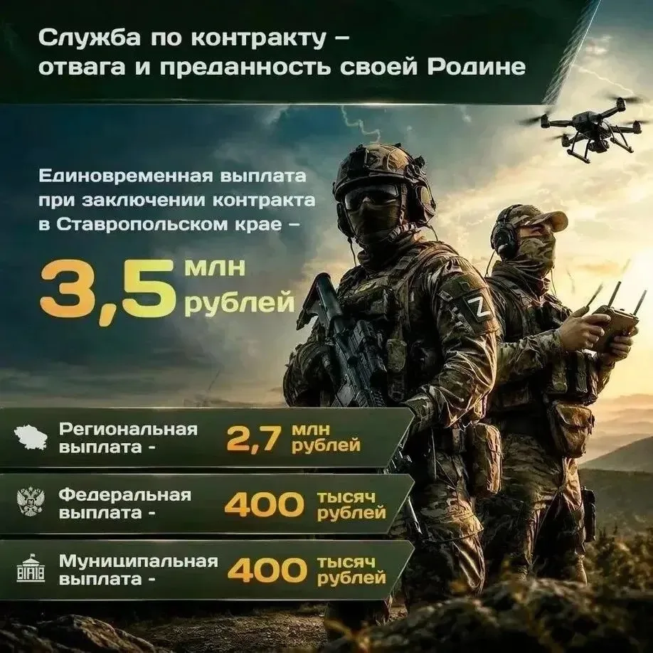 Служба по контракту — дело для настоящих патриотов🇷🇺

Военнослужащие, заключившие контракт в Ставр