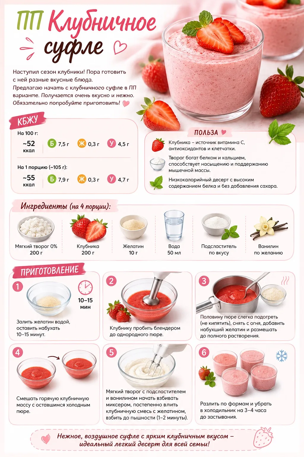 Всем привет ❤️ 

Сезон клубники наступил,готовим вкусное 
🍓КЛУБНИЧНОЕ СУФЛЕ 🍓

Как вам такой форма
