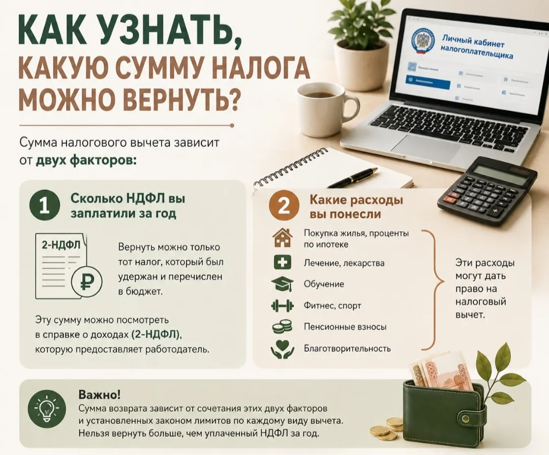 Как узнать, какую сумму налога можно вернуть? 🤔