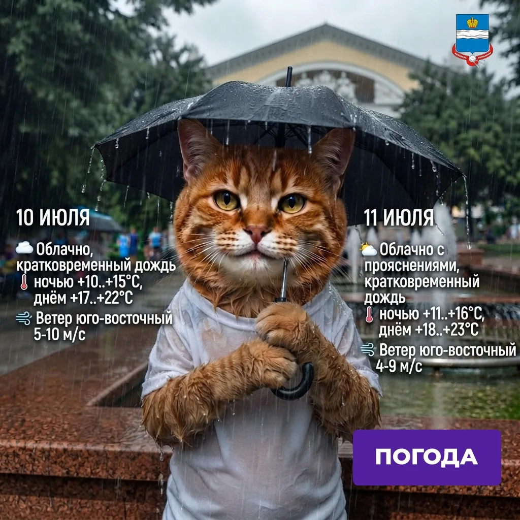 🌧 В ближайшие дни в городе будет облачно и дождливо

Сегодня в течение дня ожидается дождь. Ветер ю