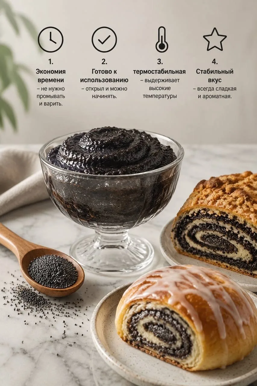 Готовая маковая начинка — и больше никакой возни. Без риска, что вытечет или даст горечь. 👌

✅ Держ