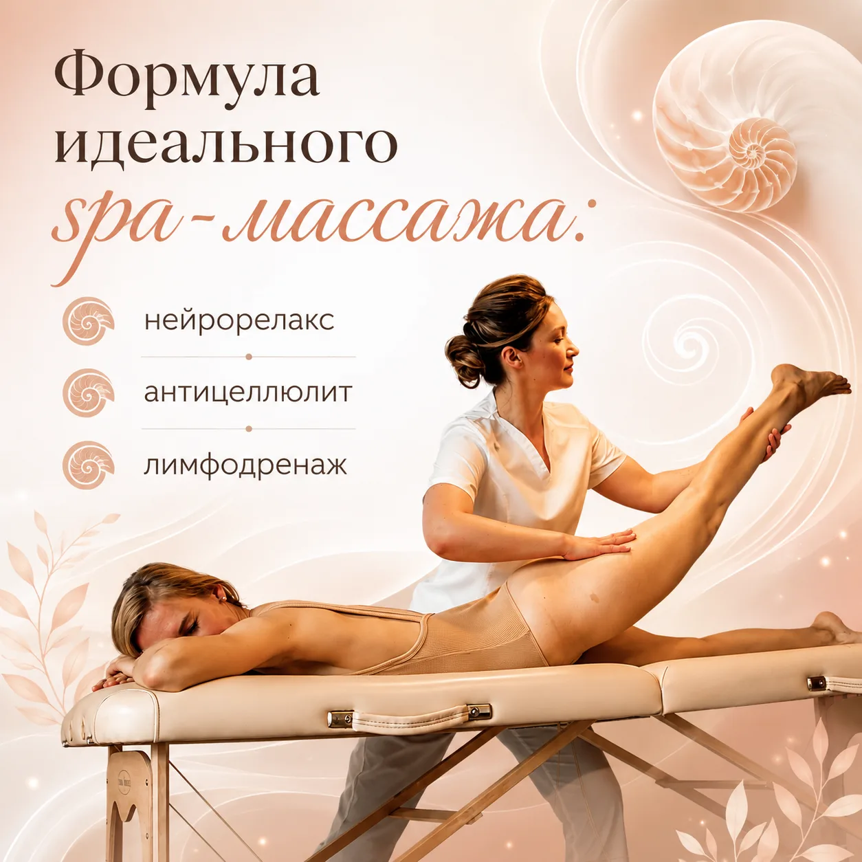🍑 «Формула идеального spa-массажа: нейрорелакс + антицеллюлит + лимфодренаж»