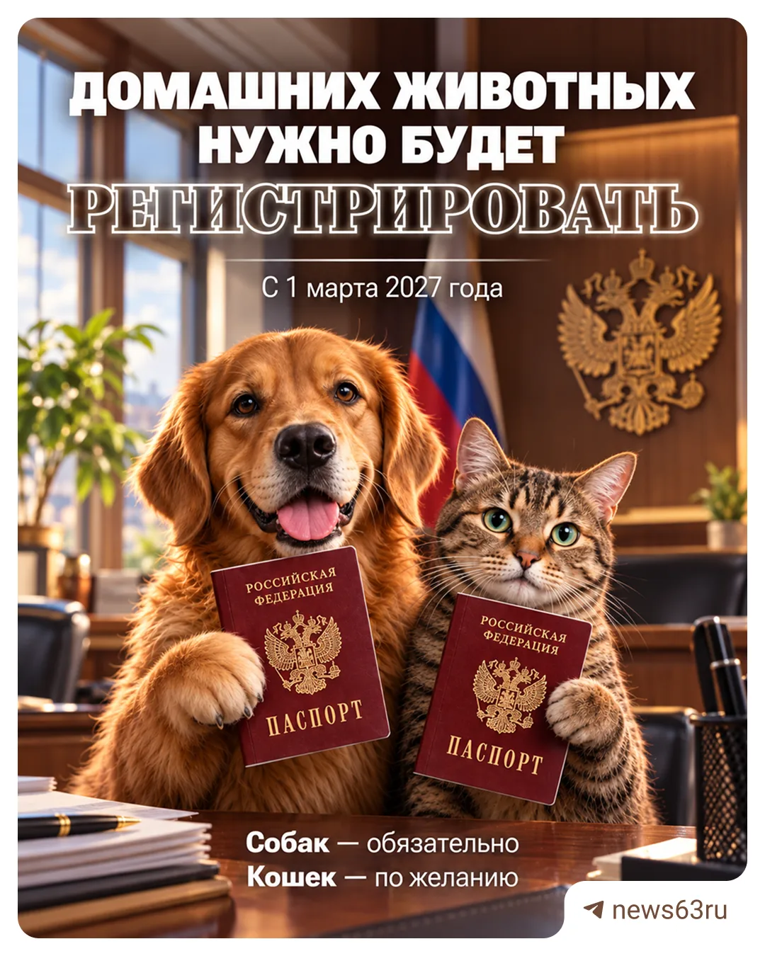 Самарцев обяжут регистрировать домашних животных