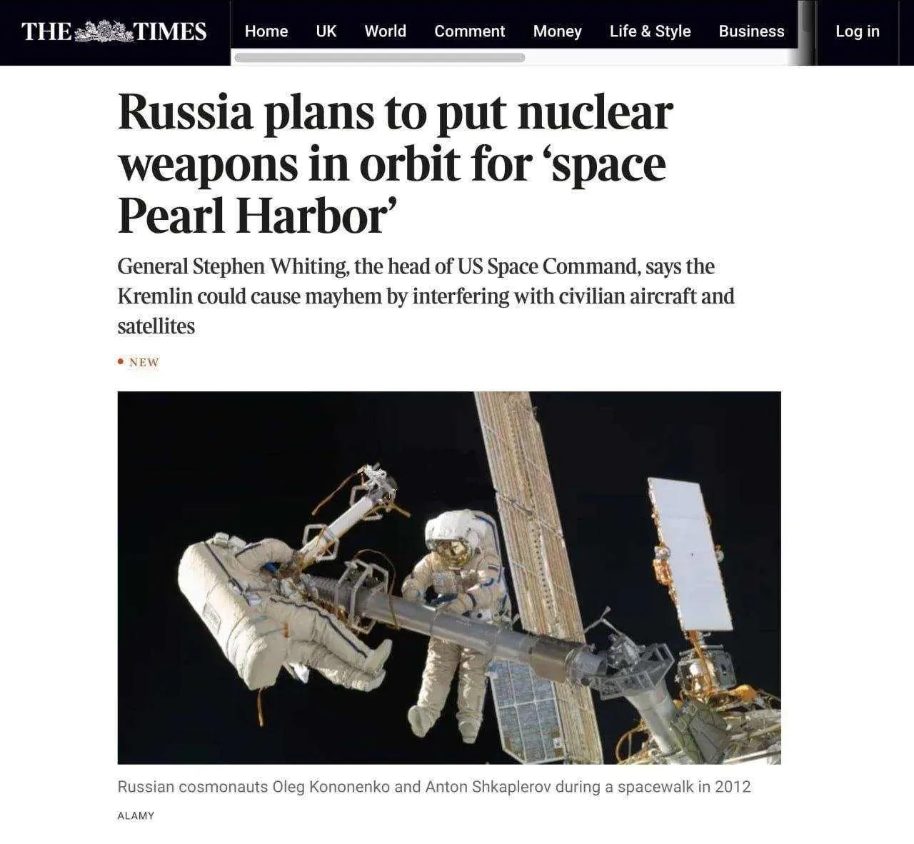 «Космический Перл-Харбор»: генерал США напугал страну ядерным ударом России по спутникам