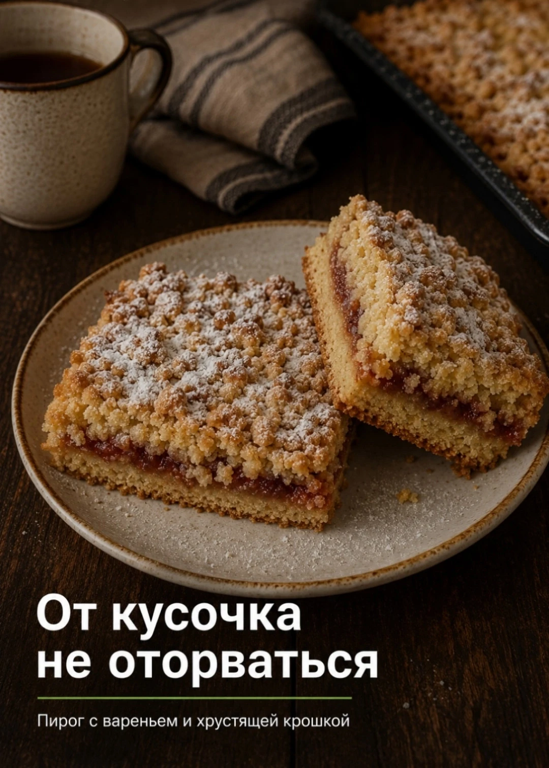🍰 Пирог с вареньем — простой, домашний и очень вкусный