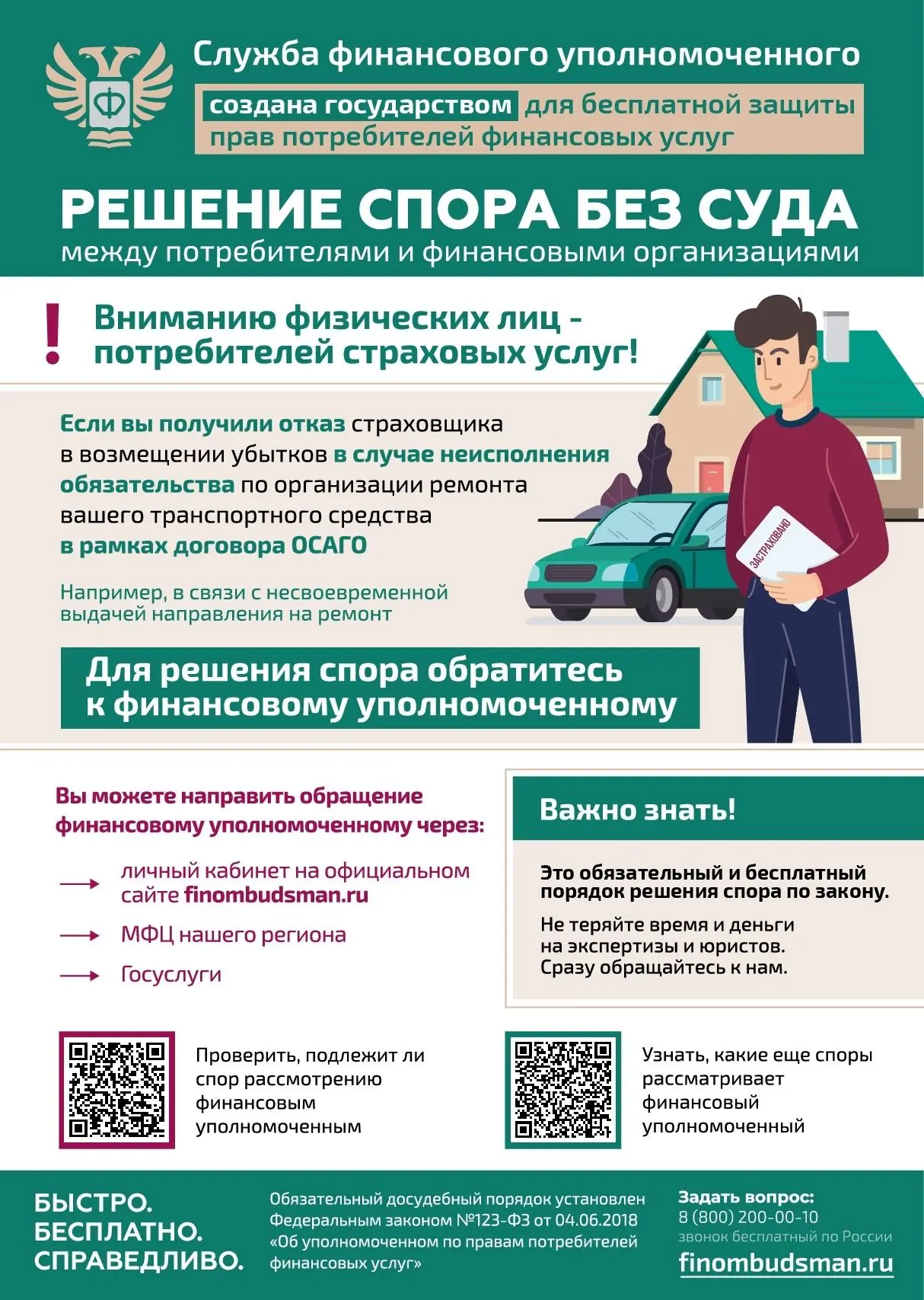 ❗ Служба финансового омбудсмена защитила права 1 млн россиян
‼ Служба финансового уполномоченного — 