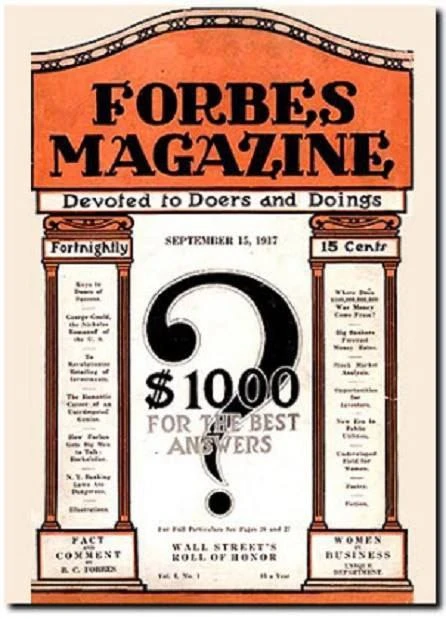 15 сентября 1917 года в Нью-Йорке вышел первый номер журнала «Forbes».