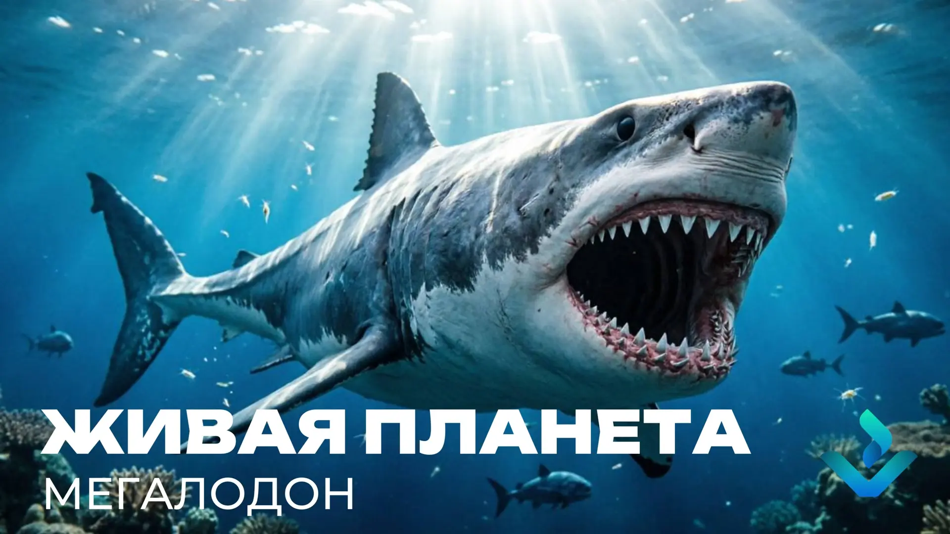 🦈 ЖИВАЯ ПЛАНЕТА: Мегалодон  Представьте акулу длиной с трёхэтажный дом, с пастью, куда свободно поме