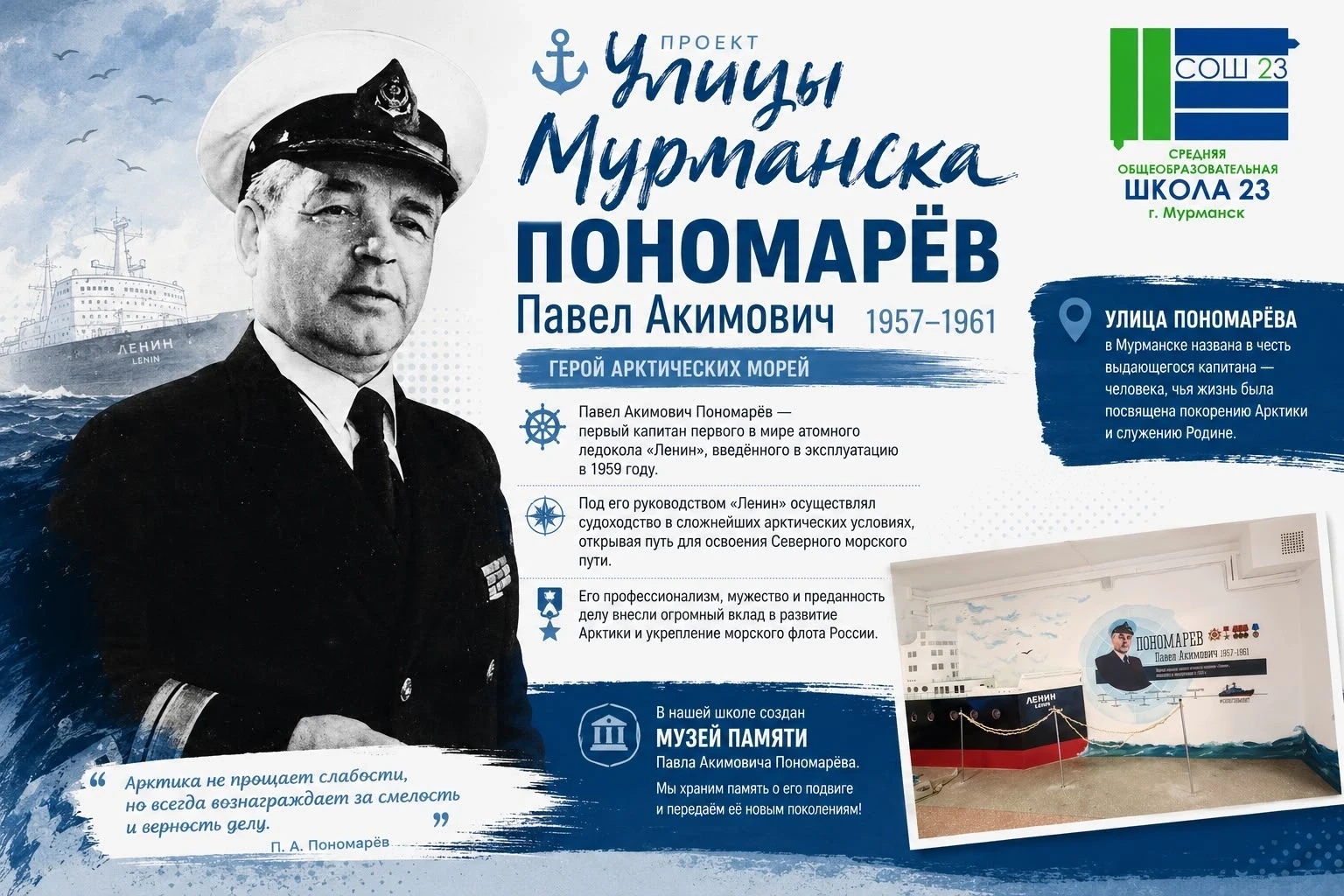 🚩 СТАРТУЕТ ПРОЕКТ «УЛИЦЫ МУРМАНСКА»
Выпуск № 1 — Павел Акимович Пономарёв

Друзья, ученики, учителя