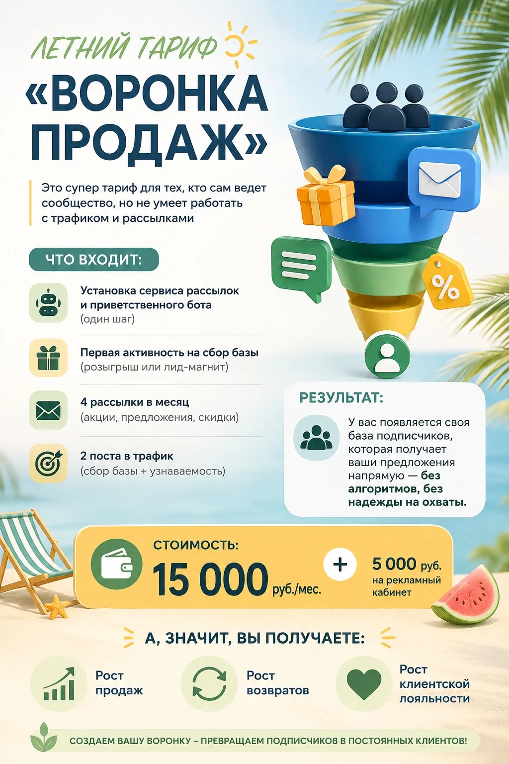 ЛЕТНИЙ ТАРИФ «ВОРОНКА ПРОДАЖ»