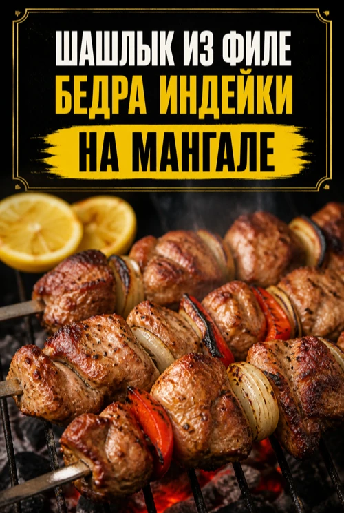 ШАШЛЫК ИЗ ФИЛЕ БЕДРА ИНДЕЙКИ НА МАНГАЛЕ